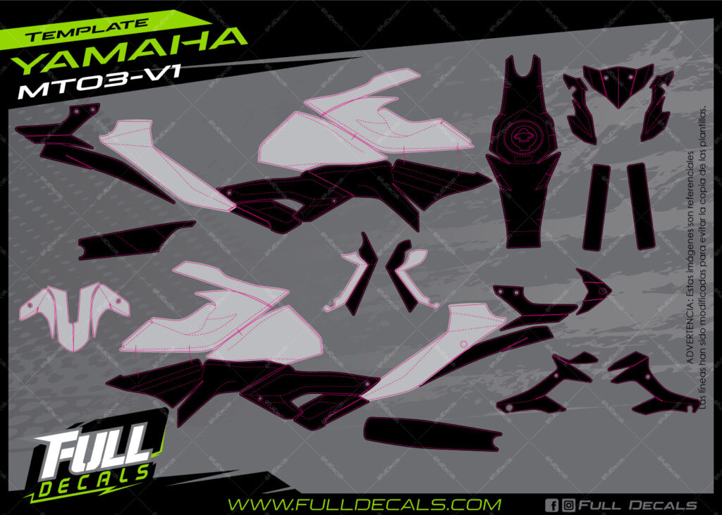 YAMAHA MT03 V1 PLANTILLA PRO FULL DECALS