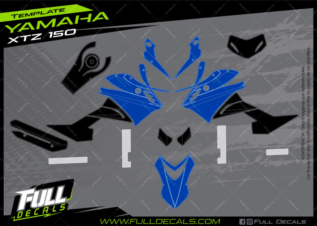 YAMAHA XTZ 150 PLANTILLA PRO FULL DECALS