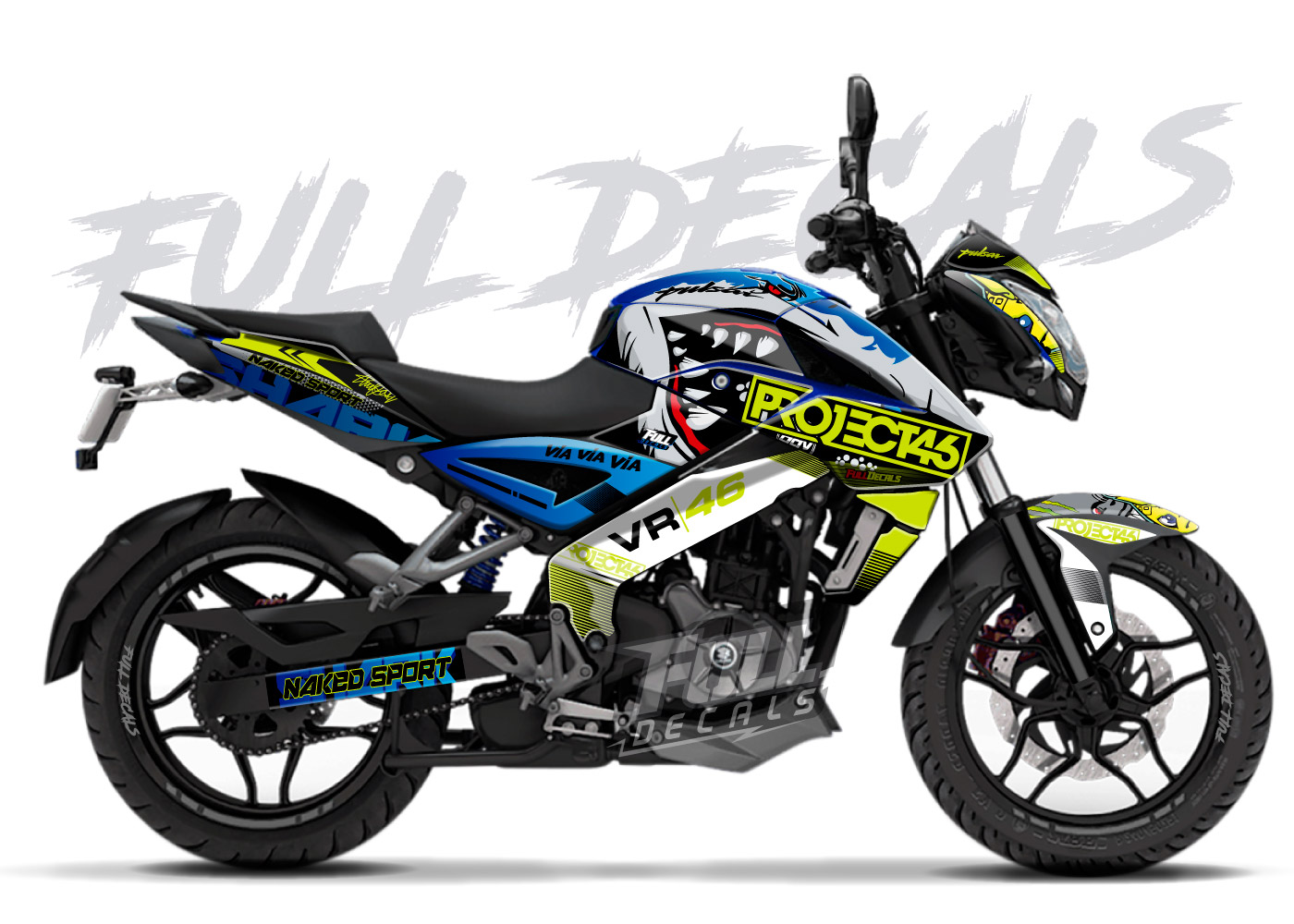 CalcomanÍas Bajaj Pulsar Ns 200 Shark Project 46 Full Decals