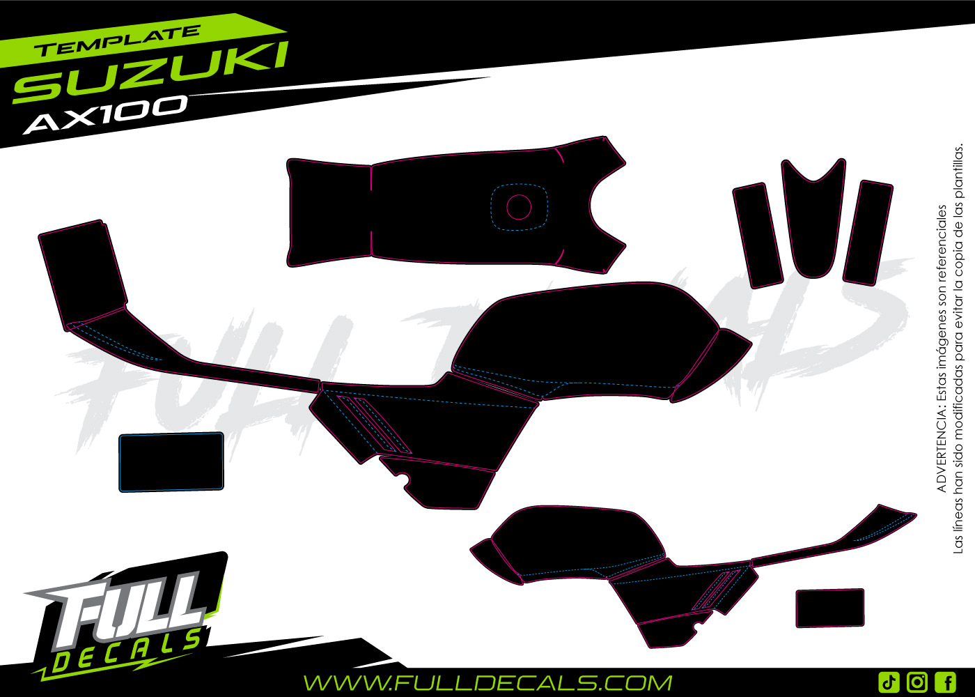 Suzuki ax100 plantilla FULL DECALS