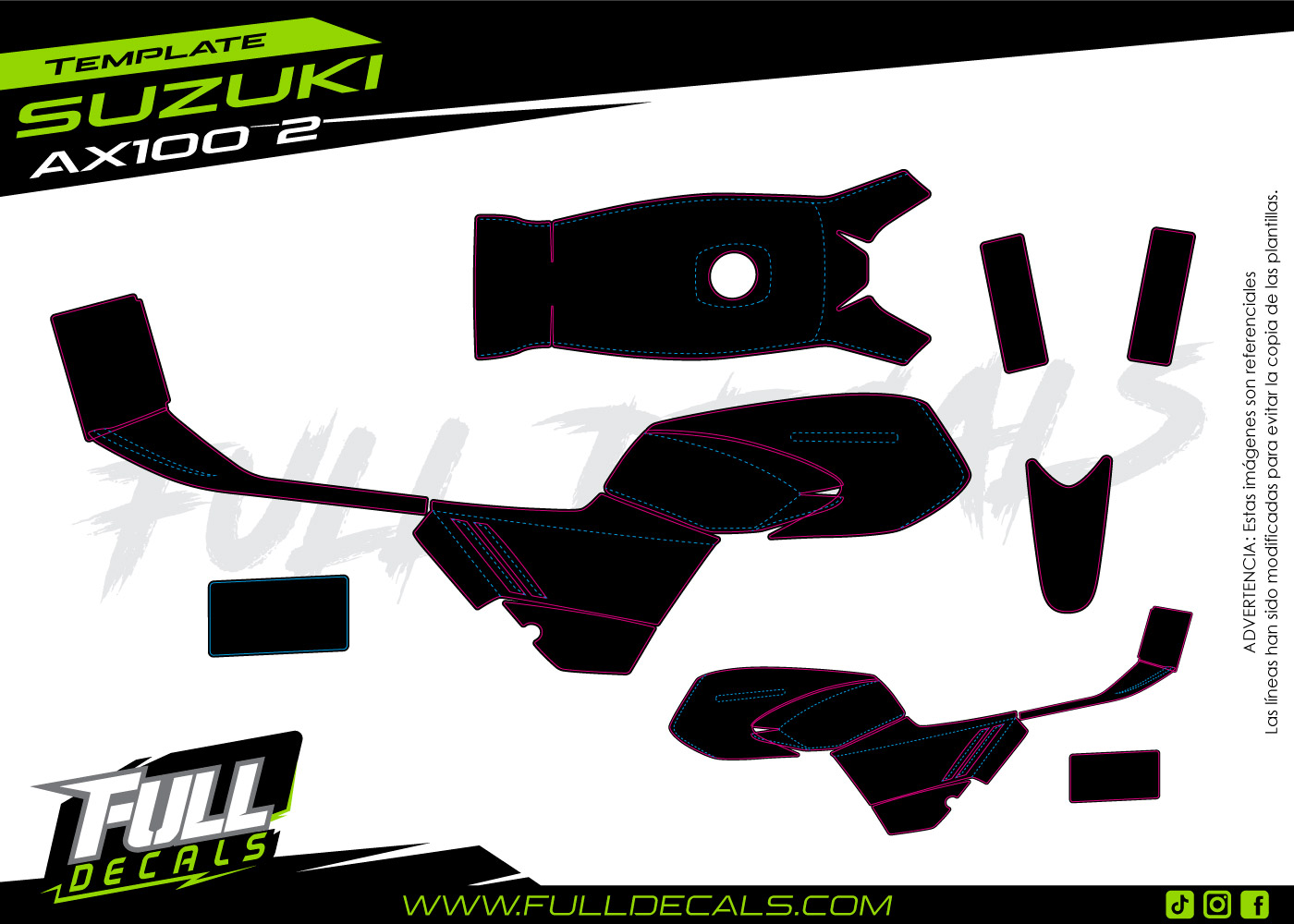 suzuki ax100 2 plantilla FULL DECALS