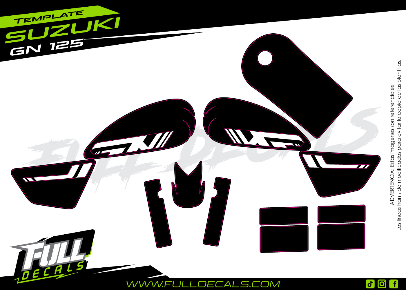Plantilla suzuki GN 125 FULL DECALS