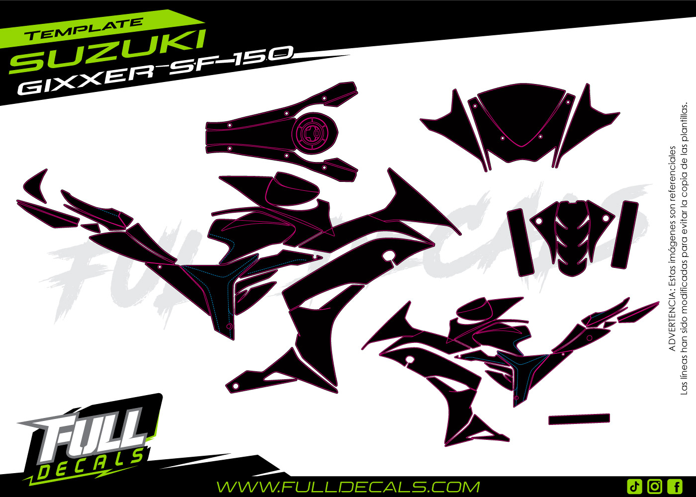 Plantilla suzuki gixxer sf 150 FULL DECALS