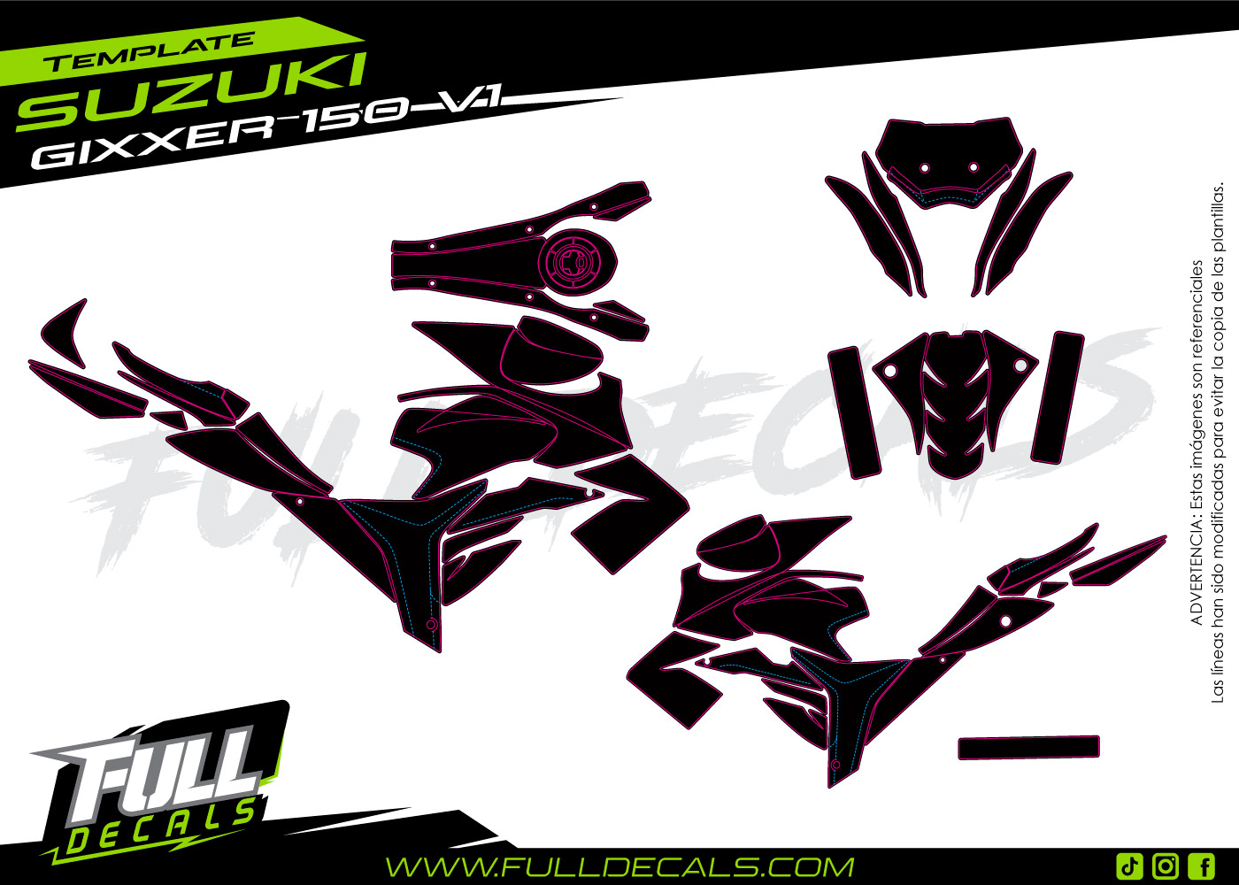 Plantilla suzuki gixxer 150 FULL DECALS