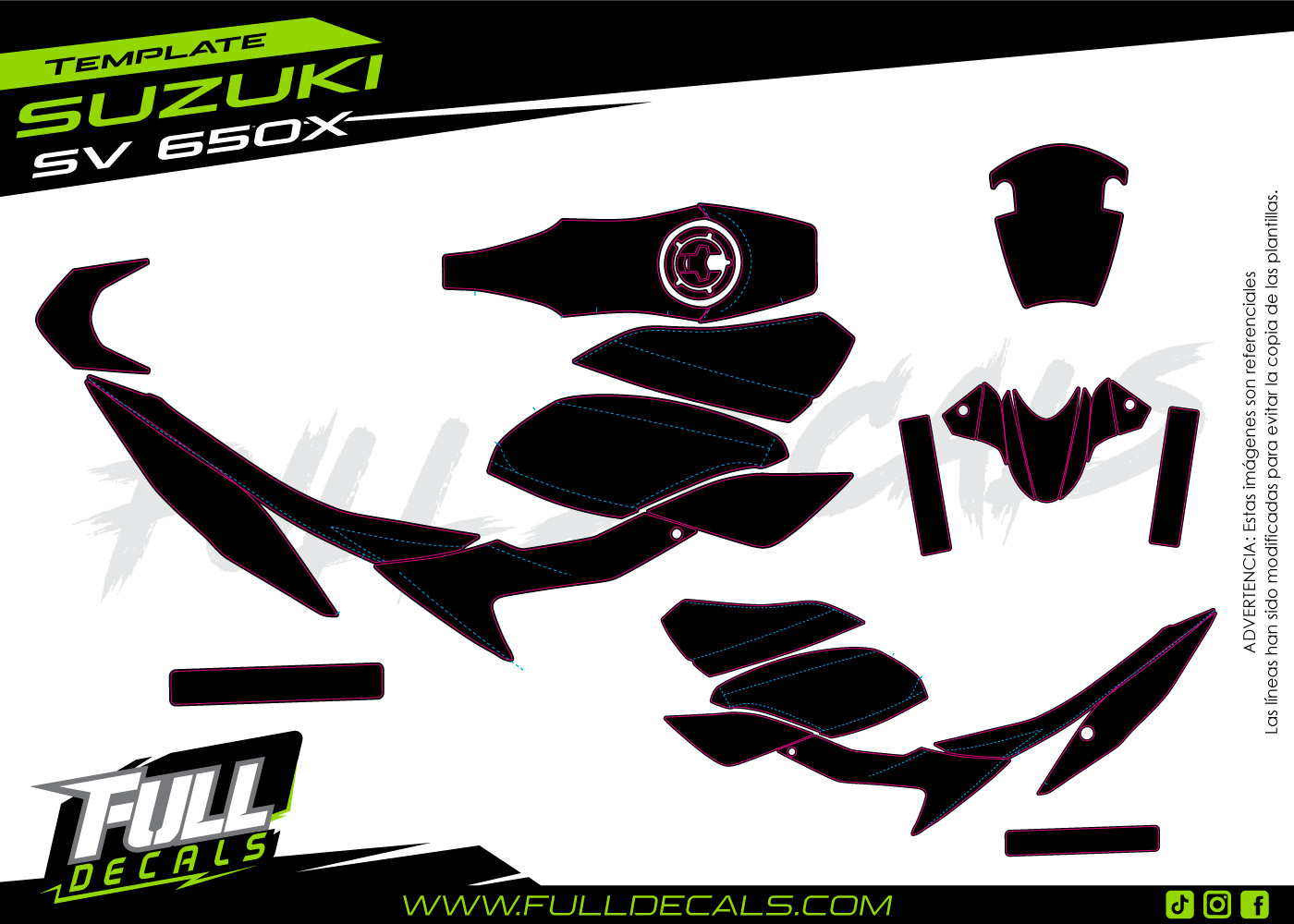 Suzuki SV 650X plantilla FULL DECALS