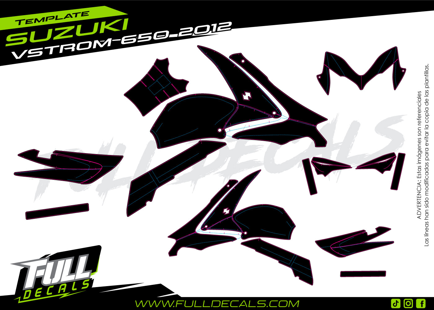 Suzuki Vstrom 650 2012 plantilla FULL DECALS