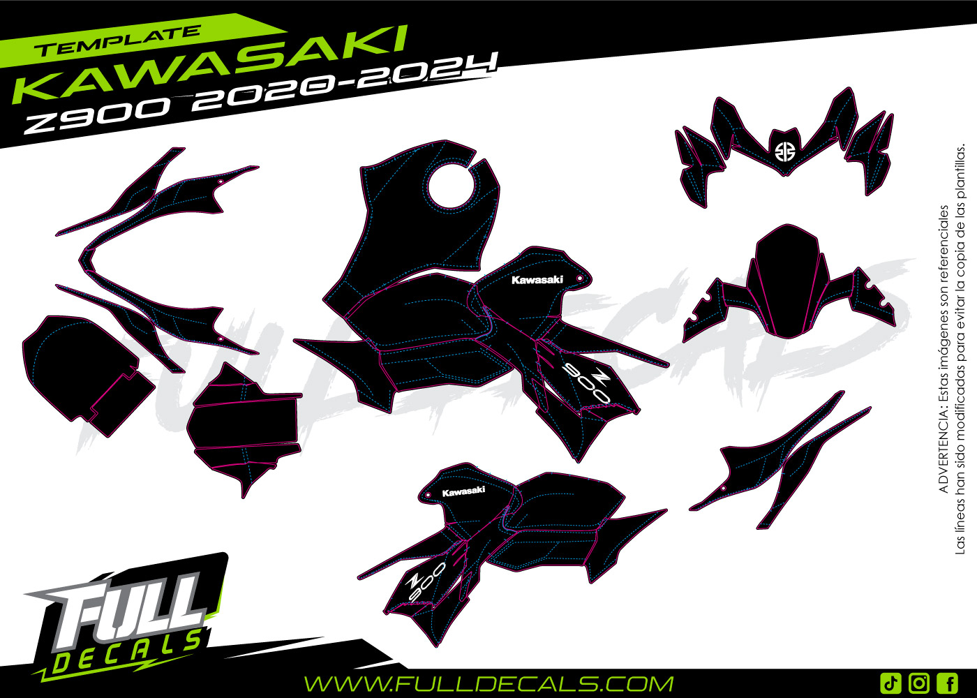 Plantilla kawasaki z900 2020 2024 FULL DECALS