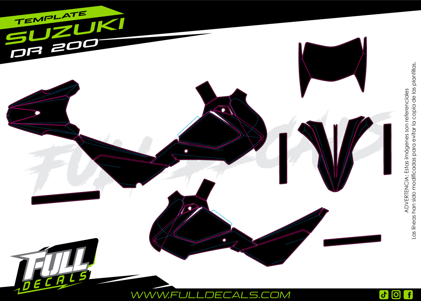 Plantilla suzuki DR 200 FULL DECALS