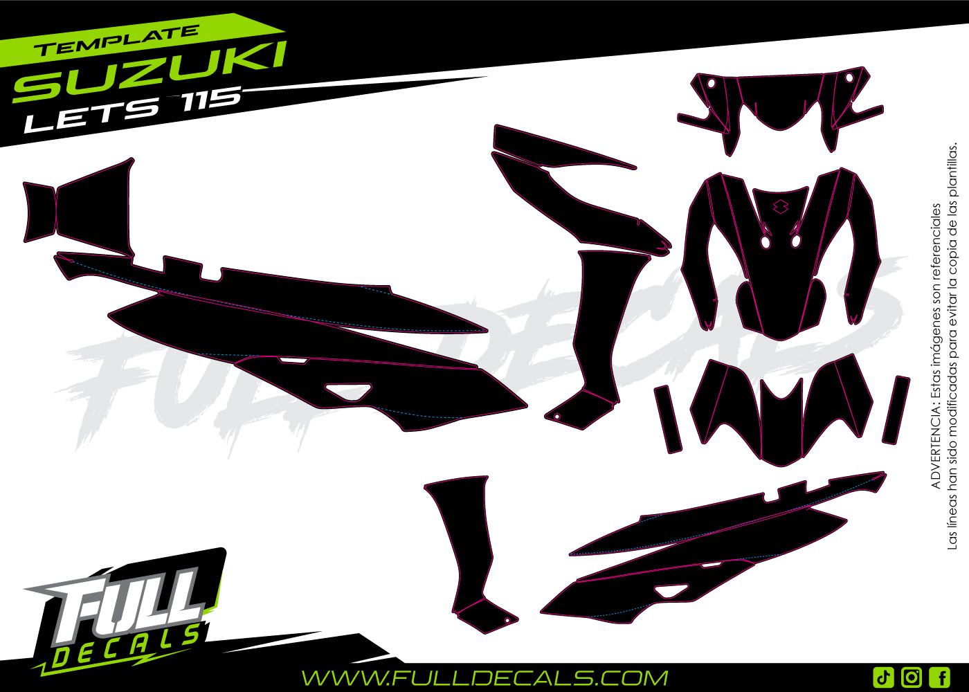 Suzuki LETS 115 plantilla FULL DECALS